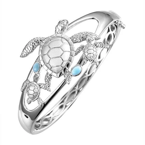 Larimar Honu Turtle Ohana Bangle Bracelet