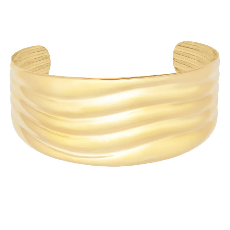 Flat twist bangles-Tide Cuff Bracelet