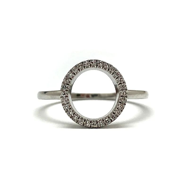 Bent shank rings-White Gold and Diamond Circle Ring