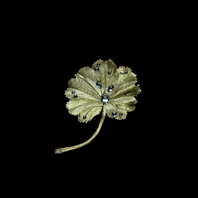 Topaz gem brooch-Lady's Mantle Brooch