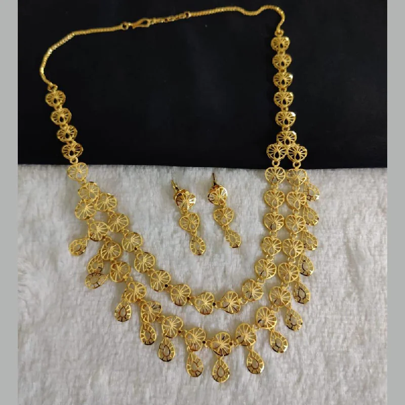 Linen thread necklaces-Pari Art Jewellery Forming Gold Necklace Set