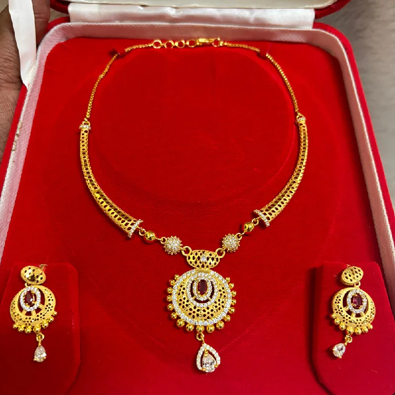 Bamboo braid necklaces-Pari Art Jewellery Forming Gold Necklace Set