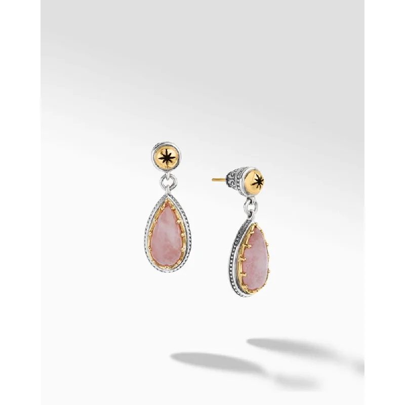 Tiered dangle earrings-Konstantino Astria Morganite Doublet Earrings