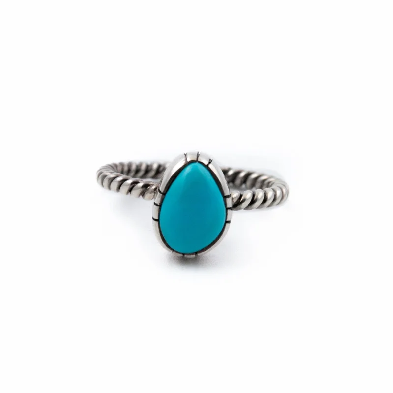 Cultured pearl rings-Sky Blue Turquoise  Ring