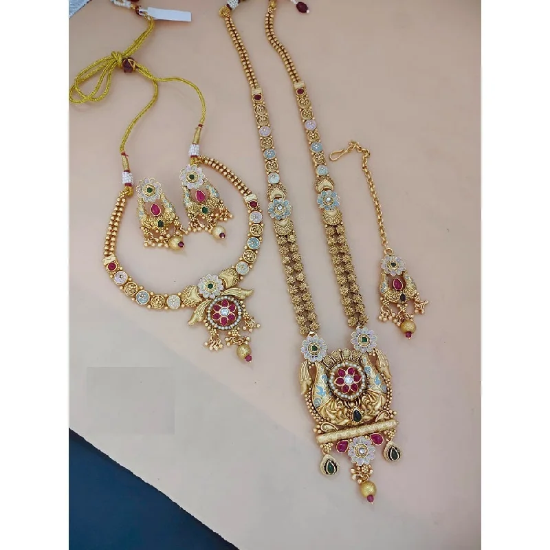 High gloss necklaces-Akruti Collection Meenakari Necklace Combo Set