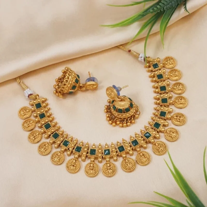 Oval stone necklaces-Manisha Jewellery Gold Plated Necklace Set