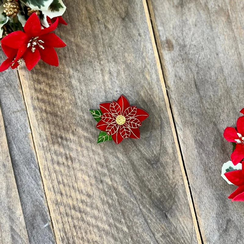 Matte texture brooch-Mini Poinsetta Brooch