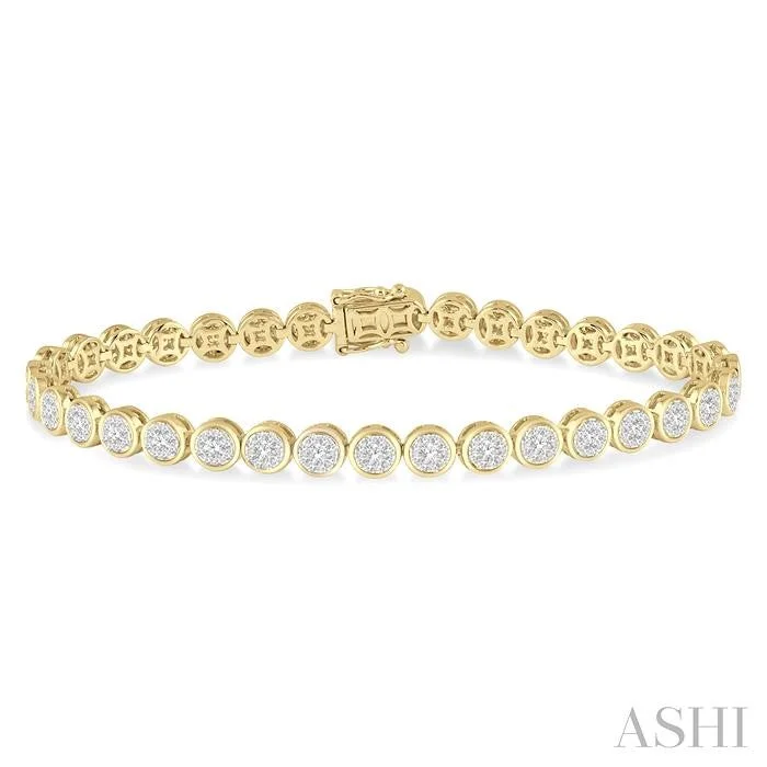 Topaz stone bangles-ROUND SHAPE LOVEBRIGHT ESSENTIAL DIAMOND BRACELET