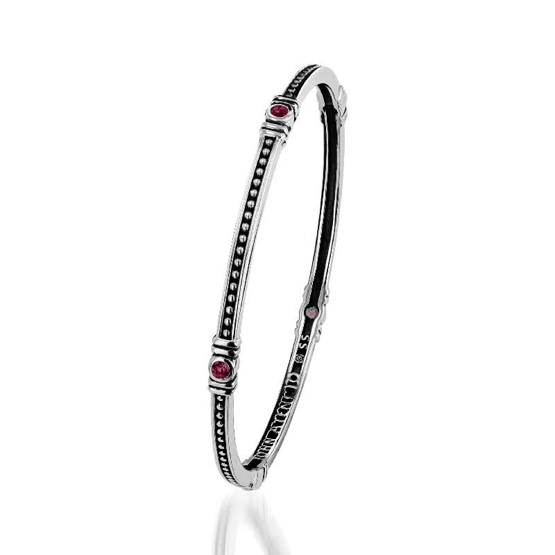 High link bangles-Antigua Birthstone Stacking Bangle Bracelet