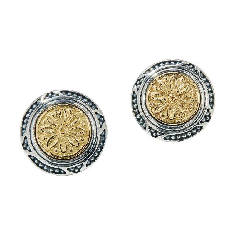 Small star earrings-Konstantino Dome Two-Tone Stud Earrings