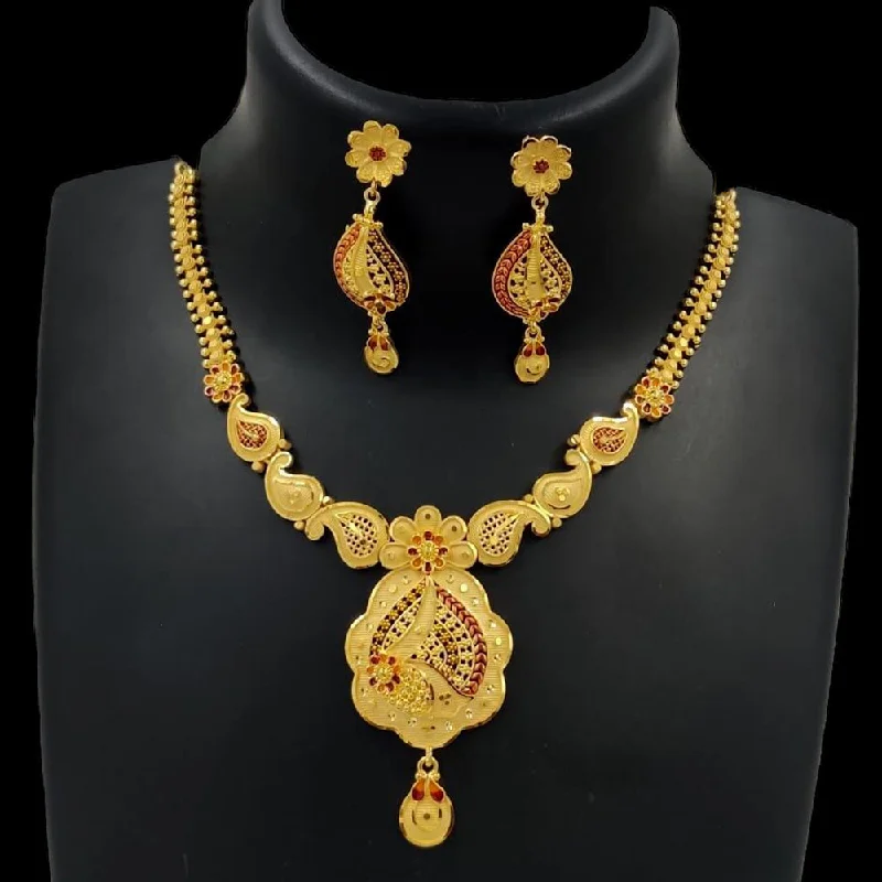 Birch wood necklaces-Pari Art Jewellery Forming Gold Necklace Set