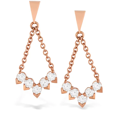 Art deco earrings-Hearts On Fire Aerial Diamond V Drop Earrings