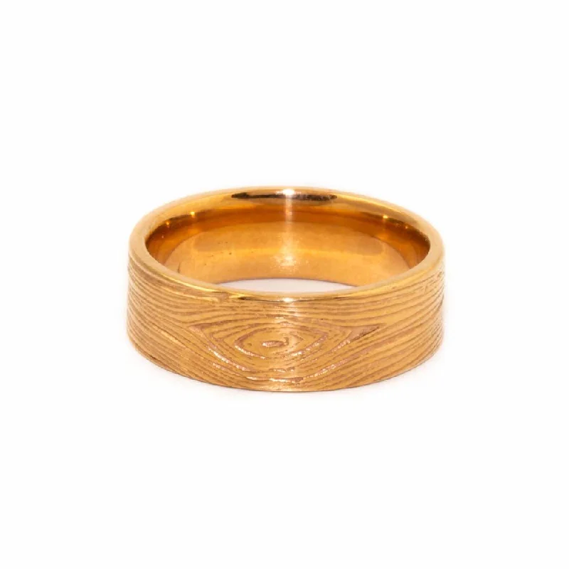 Light filigree rings-Woodgrain X Rose Wedding Band