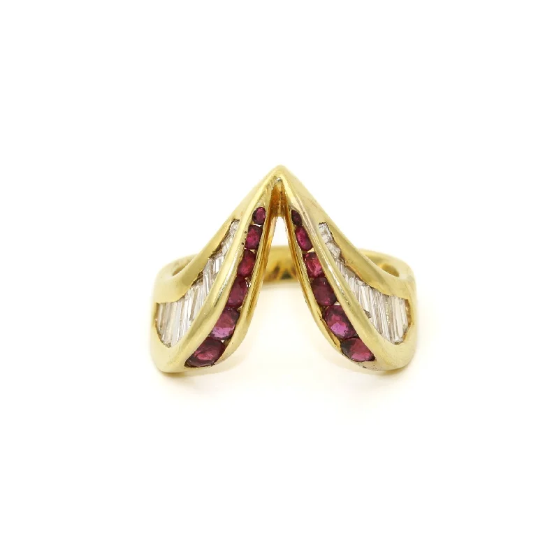 High gloss rings-18k Gold x Abstract "Ecliptica" Cocktail Ring