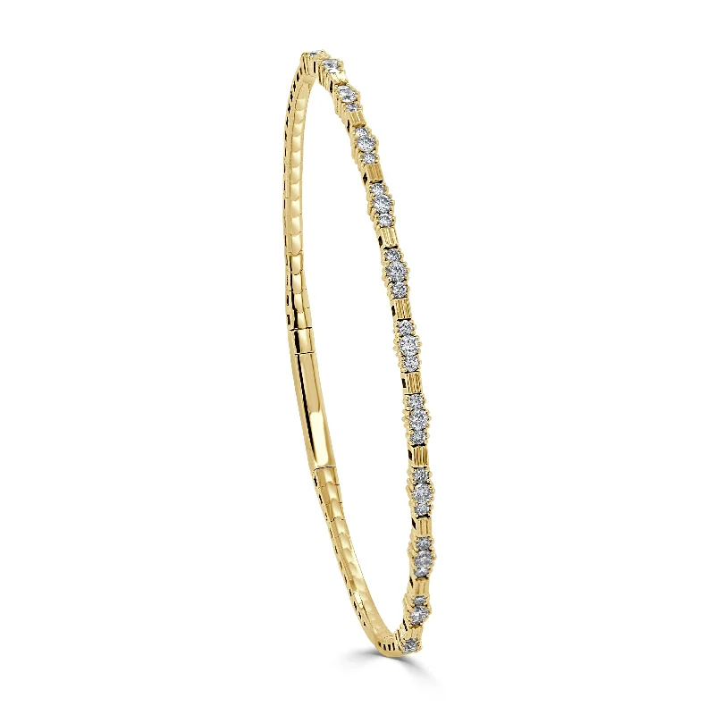 Dove motif bangles-14k Gold & Diamond Flexible Bangle