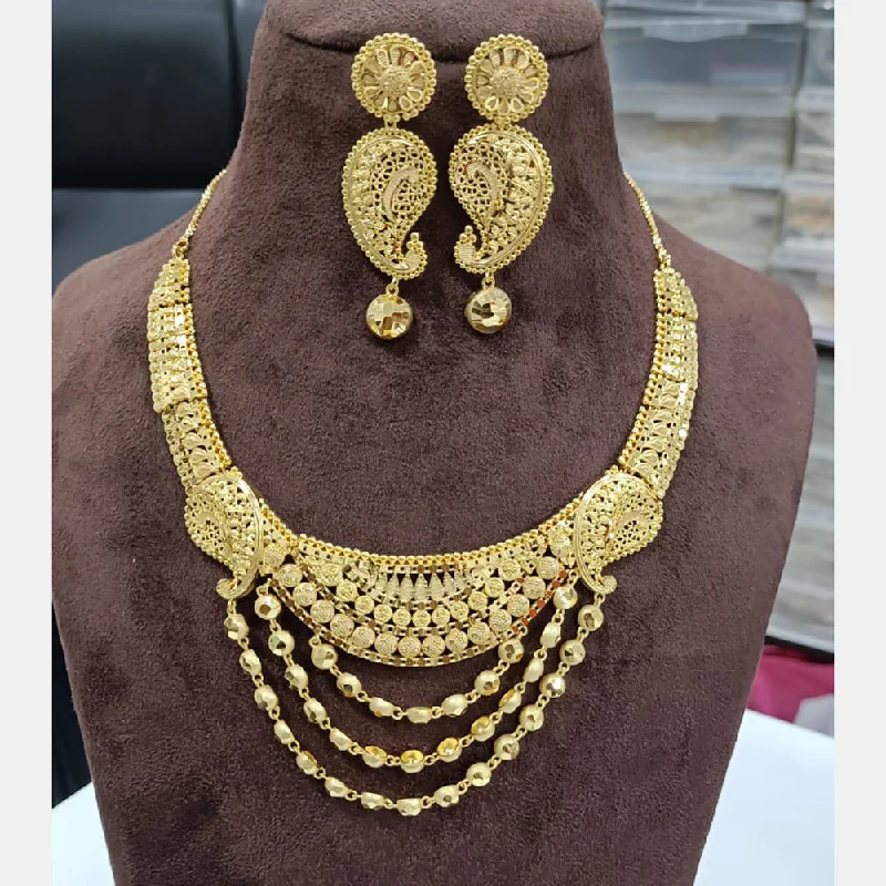 Ethnic weave necklaces-Sunrise Gold  Forming  Necklace Set