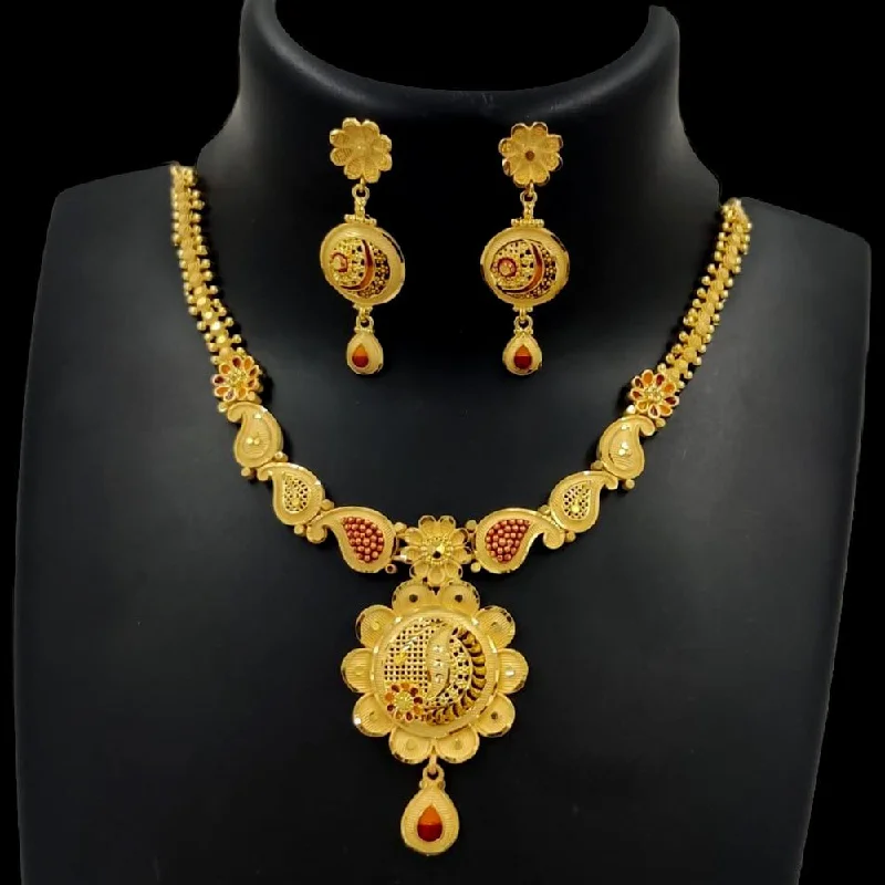 Regency style necklaces-Pari Art Jewellery Forming Gold Necklace Set