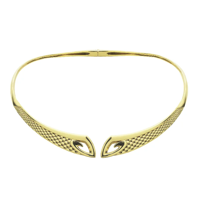 Flat knot necklaces-Python Collar - 18K Gold Vermeil