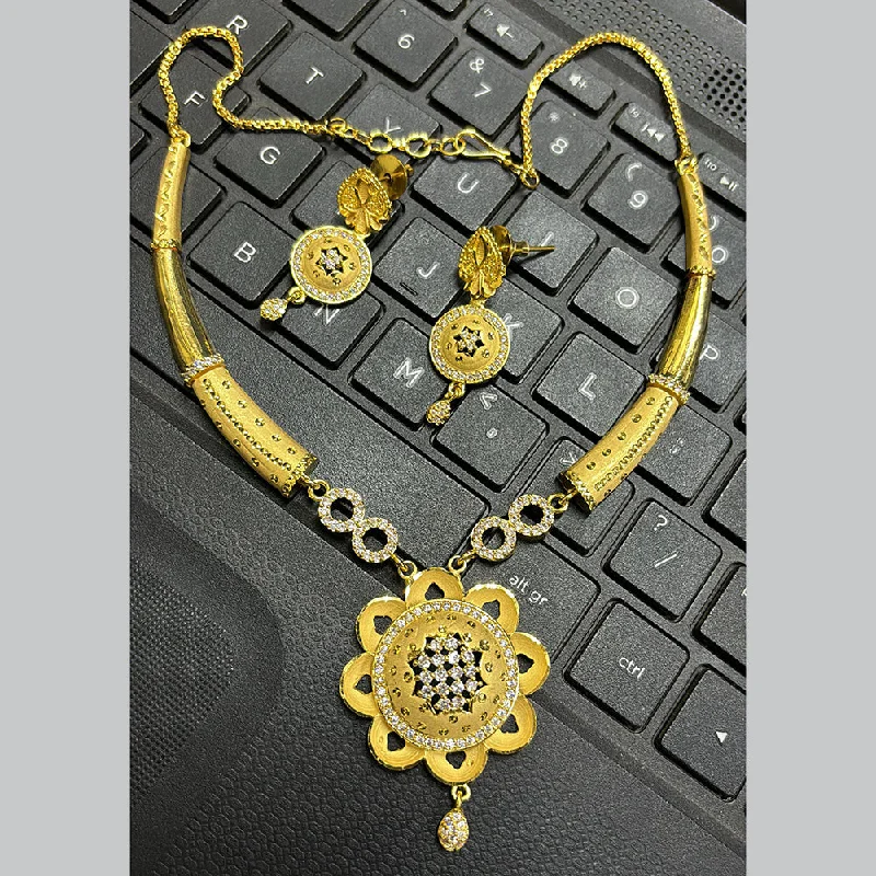 Crystal-twisted necklaces-Pari Art Jewellery Forming Gold Necklace Set