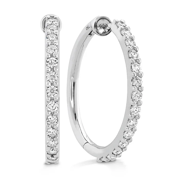 Tiny star earrings-Hearts On Fire Classic Hoop Medium Diamond Earrings