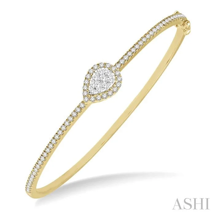 Lily motif bangles-PEAR SHAPE LOVEBRIGHT DIAMOND BANGLE