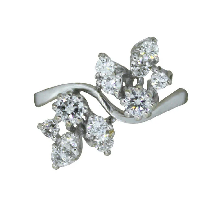 Glossy band rings-Diamond Cluster Ring