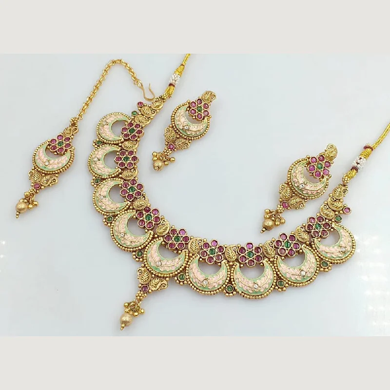 Astro charm necklaces-Manisha Jewellery Gold Plated Necklace Set