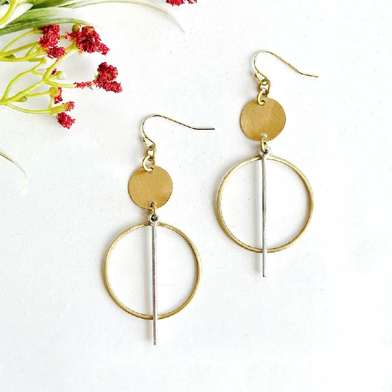 Cedar wood earrings-Swinging Pendulum Earrings, India