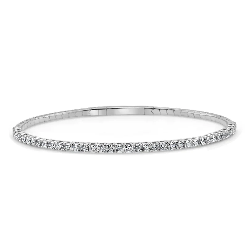 Sleek gem bangles-14k Gold & Diamond Flexible Bangle