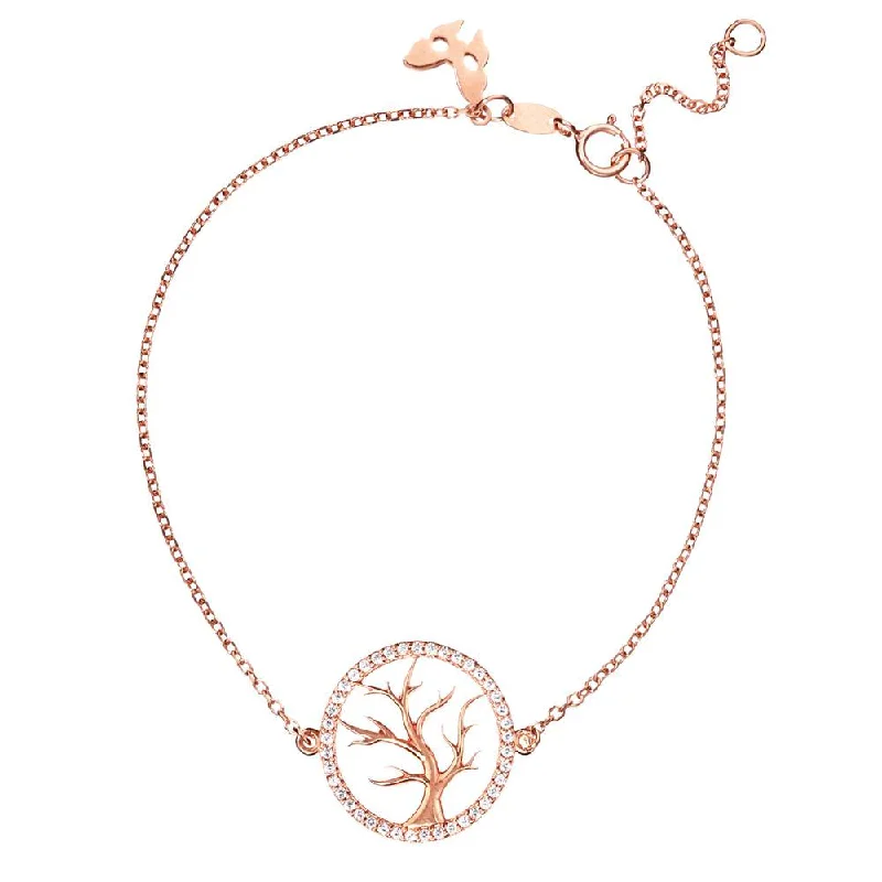 Bead trim bangles-Rose Gold Tree of Life Bracelet