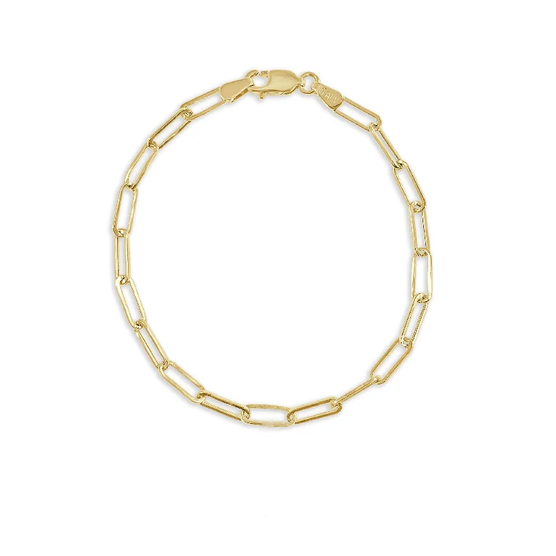 Ethnic weave bangles-14k Gold Paperclip Link Bracelet