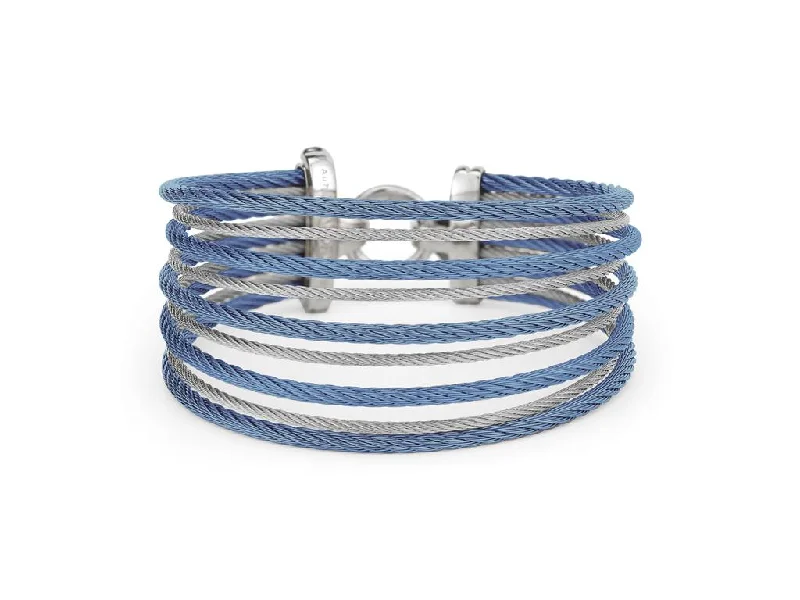 Secure clasp bangles-Alor Large Cable Wire Wrap Bracelet