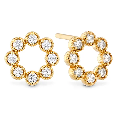 Alloy design earrings-Hearts On Fire Liliana Milgrain Diamond Circle Earrings