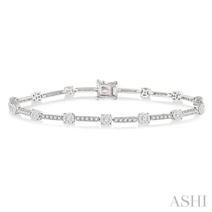 Light filigree bangles-LOVEBRIGHT DIAMOND BAR BRACELET