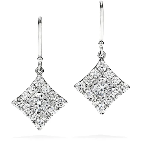 Silk thread earrings-Hearts On Fire Sweet Dream Halo Diamond Earrings