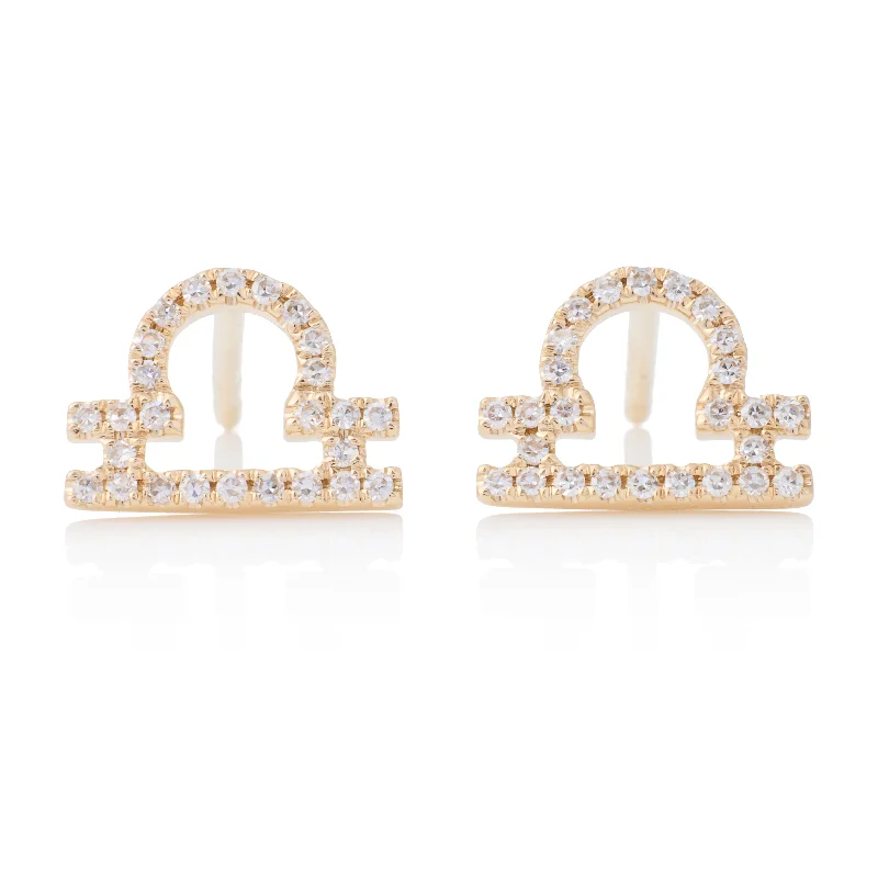 Thick hoop earrings-Libra Studs