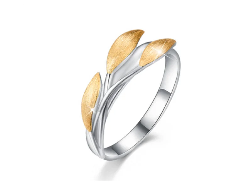 Warm clay rings-Golden Leaves Ring