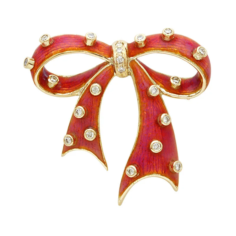 Flat knot brooch-Brooch-Diamond (Enamel)