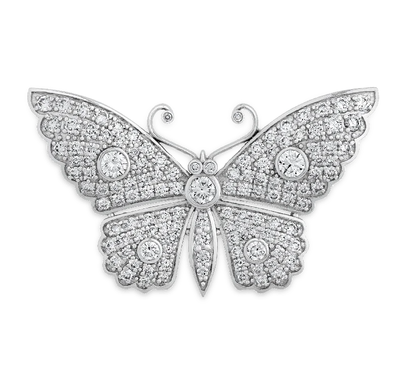 Quirky design brooch-Diamond Butterfly Brooch, 3.14 carats