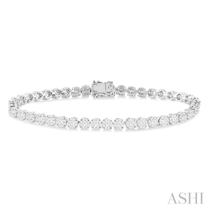 Surf bead bangles-LOVEBRIGHT ESSENTIAL DIAMOND TENNIS BRACELET