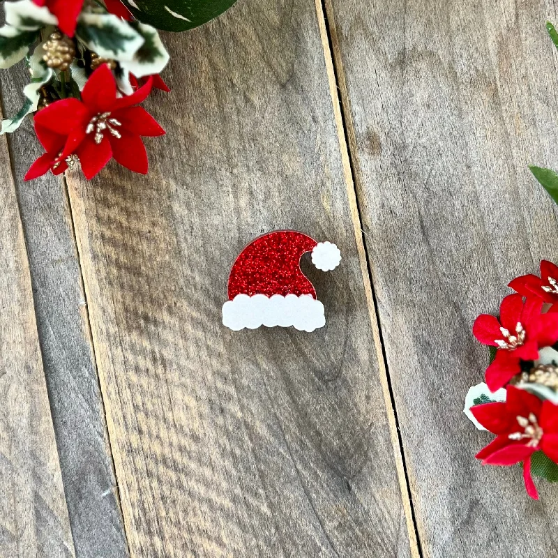 Bold gem brooch-Mini Santa Hat Brooch