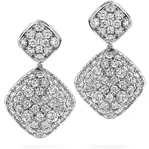 Thin bead earrings-Hearts On Fire Silk Pave Double Diamond Shape Drop Earrings