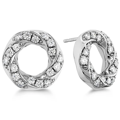 Silk thread earrings-Hearts On Fire Atlantico Circle Pave Diamond Earrings