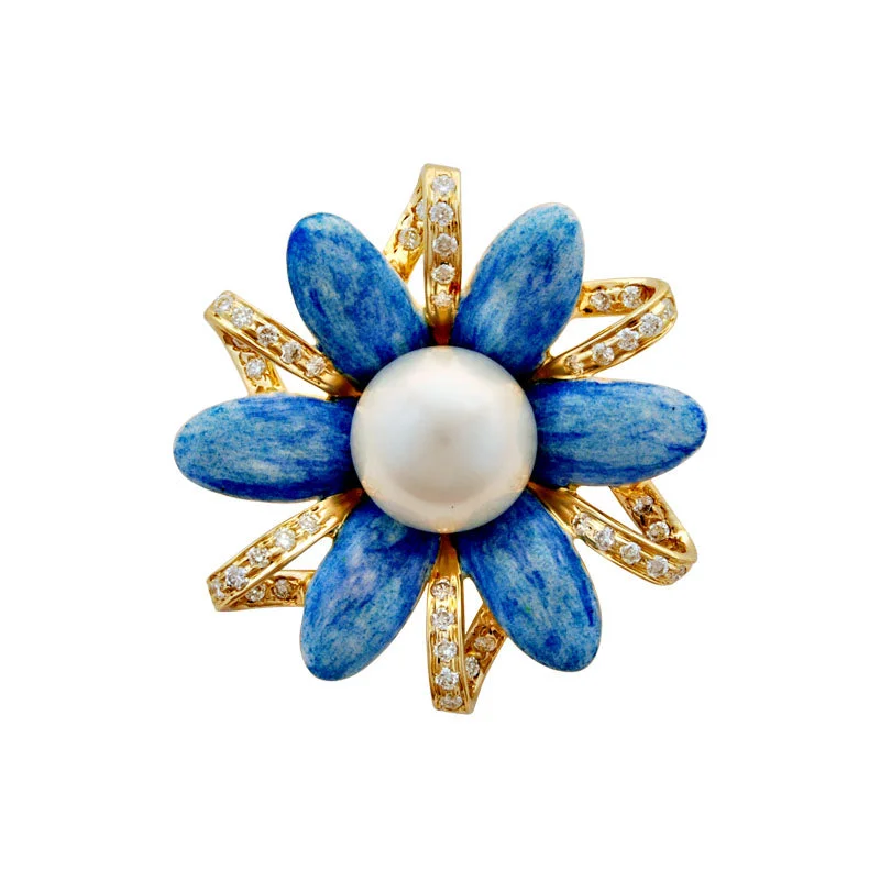 Thai style brooch-Brooch-Pearl and Diamond (Enamel)