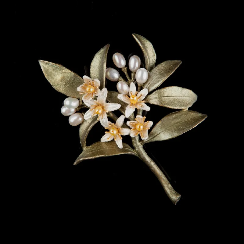 Bead-woven brooch-Orange Blossom Brooch