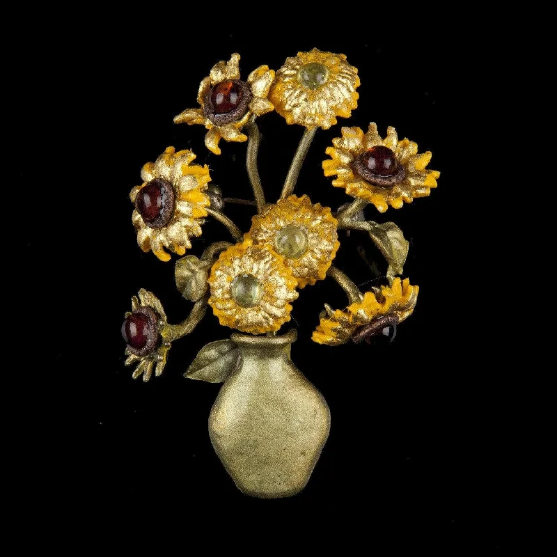 Citrine stone brooch-Van Gogh Sunflower Brooch