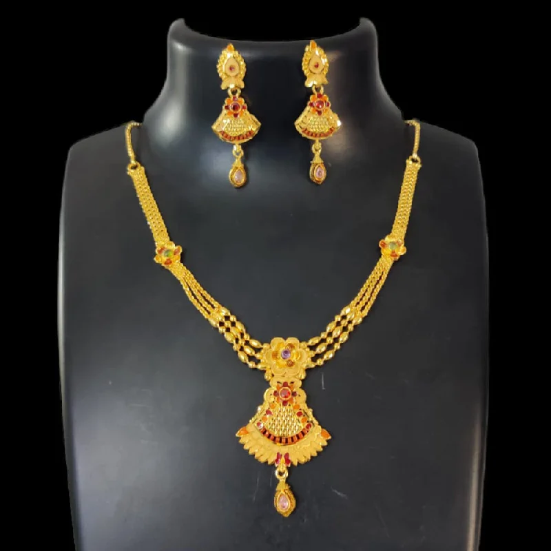 Emerald gem necklaces-Pari Art Jewellery Forming Necklace Set