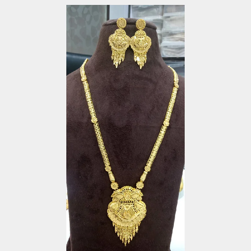 Fine thread necklaces-Sunrise Gold  Forming  Long Necklace Set