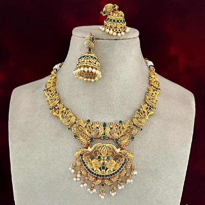 Citrine necklaces-Diksha Collection Gold Plated Necklace Set