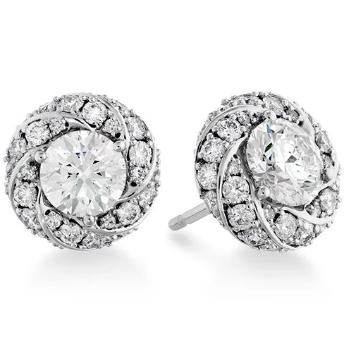 Trekker motif earrings-Hearts On Fire Atlantico Pave Stud Diamond Earrings